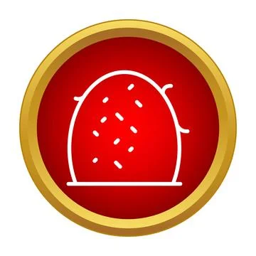 Simple line barrow mound icon for archaeology Stock Illustration