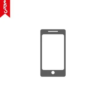 Simple Line of Cell Phone Vector Icon Stock Illustration