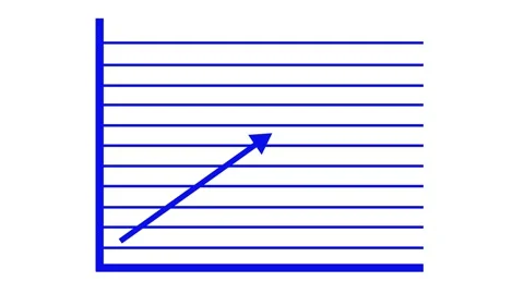 Simple line chart with an upward arrow showing growth progress and rising s.. Stock Footage 337178239