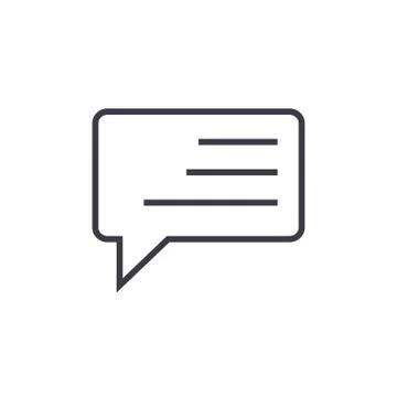 Simple line chat vector line icon, sign, illustration on background, editable Stock Illustration