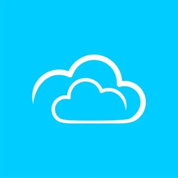 Simple Line Cloud Logo Template Illustration Design. Vector EPS 10. Illustrazione stock