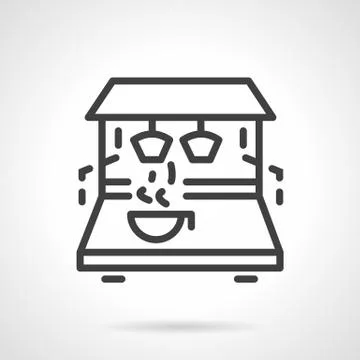 Simple line coffee machine vector icon Stock Illustration