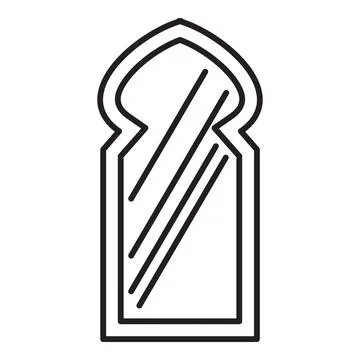 Simple line drawing of an arched window or door, typical of traditional arabi 스톡 일러스트