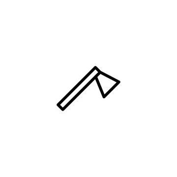 Simple Line Drawing of an Axe Representing Lumberjack Tools and Woodworking.. Illustration