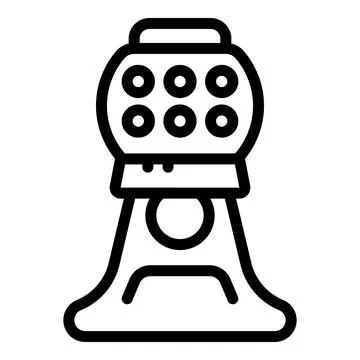 Simple line drawing of a bubble gum vending machine full of gum balls Stock Illustration