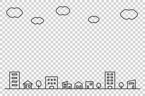 Simple line drawing cityscape background Иллюстрация