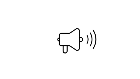 Simple Line Drawing Of Classic Megaphone Icon Stock Footage 331756290
