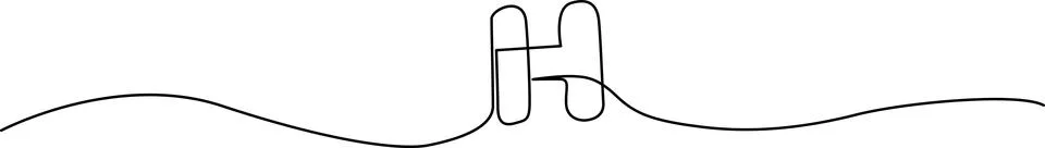 Simple line drawing of connected pills icon Vector Illustrazione stock