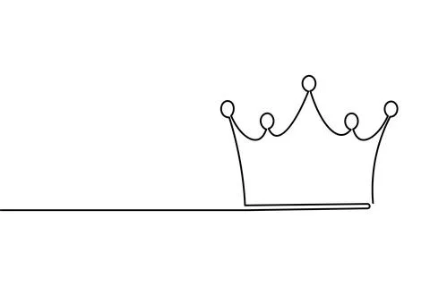 Simple line drawing of a crown on white Stock Illustration