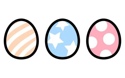 Simple line drawing, Easter egg 库存插图
