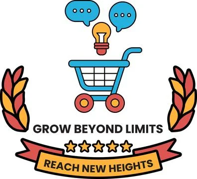 Simple line drawing features a shopping cart Ilustração Stock