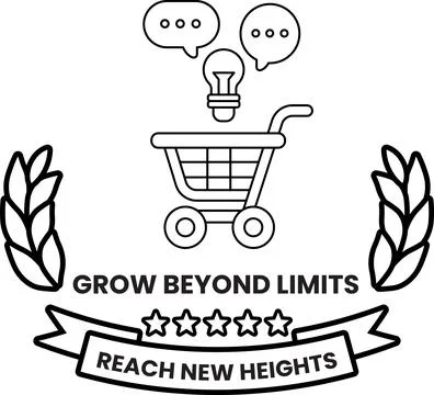 Simple line drawing features a shopping cart Ilustração Stock