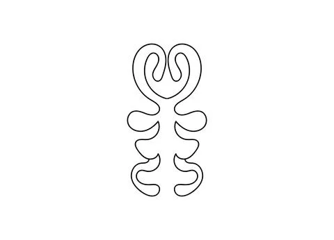 A simple line drawing of a fish featuring an elongated tail, showcasing Stock Illustration