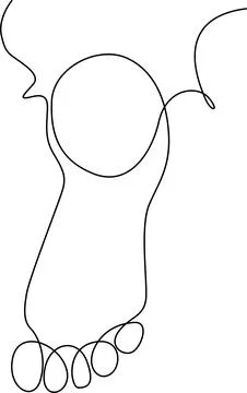 A simple line drawing of a foot with speech bubbles above it. Vector Stock Illustration