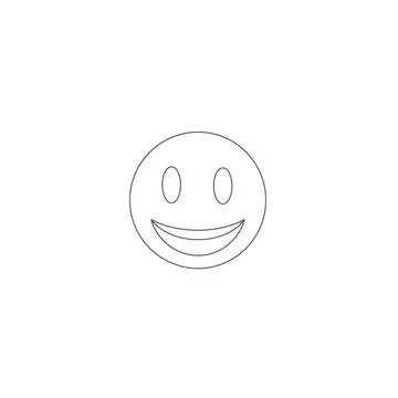 Simple line drawing of a happy smiling face icon with simple graphic represen イラスト素材