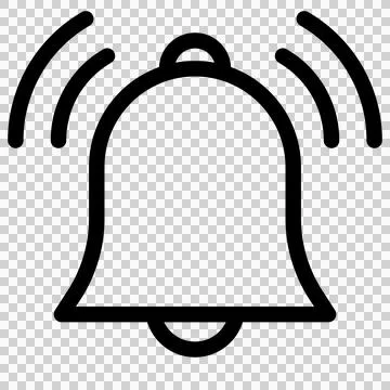 Simple line drawing icon of a bell ringing Stock Illustration