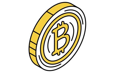 Simple line drawing icon of cryptographic assets, digital currency concept .. Stock Illustration