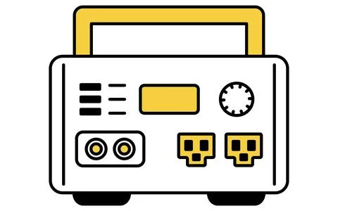 Simple line drawing icon of emergency kit, Emergency battery Stock Illustration