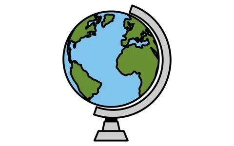 Simple line drawing icon of a globe icon Stock Illustration