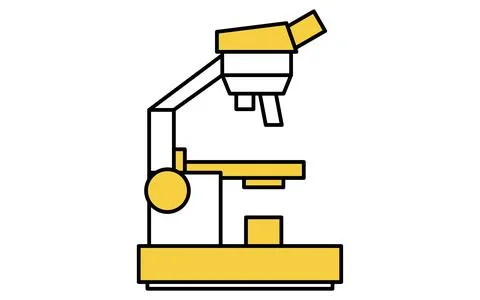 Simple line drawing icon of microscope Stock Illustration