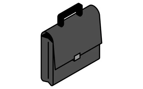 Simple line drawing icon of a schoolbag, isometric illustration Stock Illustration