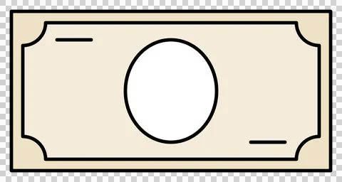 Simple line drawing illustration of banknote (light brown) Stock Illustration