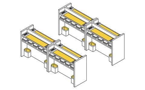 Simple line drawing isometric illustration of a table for filling out forms.. Stock Illustration