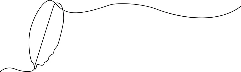 Simple line drawing of a leaf Vector Stock Illustration
