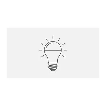 Simple line drawing of a light bulb Stock Illustration