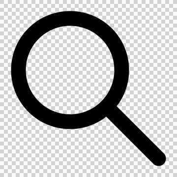 Simple line drawing magnifying glass icon Stock Illustration