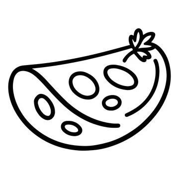 Simple line drawing of a melon slice Stock Illustration