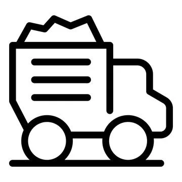 Simple line drawing of a mining truck carrying coal Stock Illustration