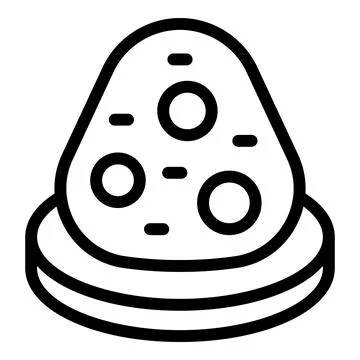 Simple line drawing of a moon rock resting on a pedestal Ilustração Stock