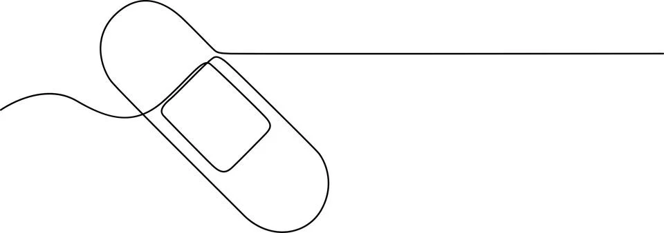 Simple line drawing of a mouse Vector Stock Illustration