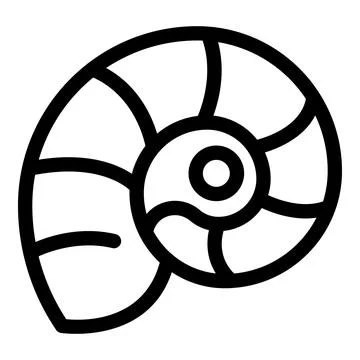 Simple line drawing of a nautilus shell showing spiral pattern Stock Illustration