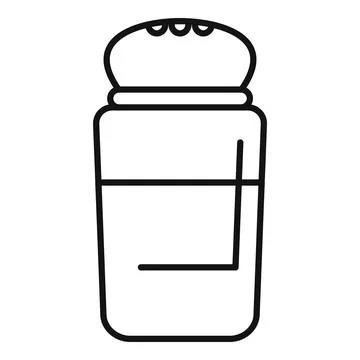 Simple line drawing of a partially filled salt shaker with a domed lid, isola Stock Illustration