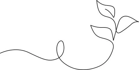 Simple line drawing of a plant Vector Stockillustratie