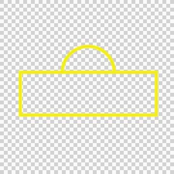 Simple Line Drawing Of A Rectangle With Semi outline Stock Illustration