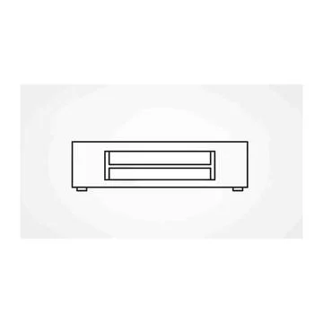 Simple line drawing of a rectangular object with horizontal lines Stock Illustration