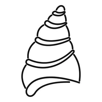 Simple line drawing of a seashell evoking summer vacation memories Illustrazione stock