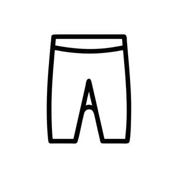 Simple line drawing of shorts or pants icon Stock Illustration