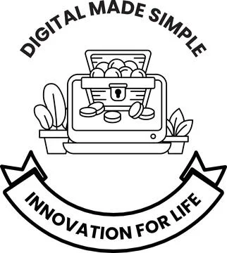 Simple line drawing shows digital transformation Ilustración de archivo