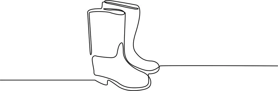 Simple line drawing of a single rain boot Vector Stock-Illustration