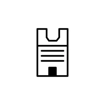 Simple line drawing of a stylized identification badge or access card with .. Illustrazione stock