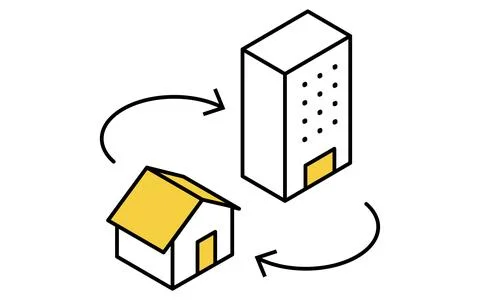 Simple line-drawn isometric illustration depicting the concept of moving fr.. Ilustración de archivo