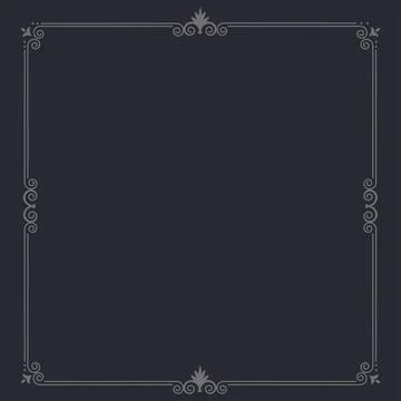 Simple line frame Border decorative vector Illustrazione stock