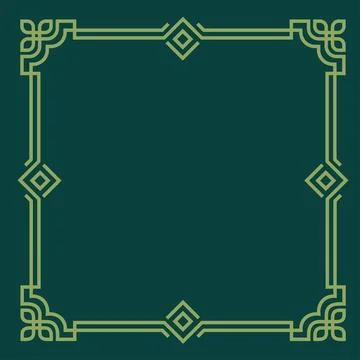 Simple line frame Border decorative vector Stock Illustration