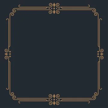 Simple line frame Border decorative vector Stock Illustration