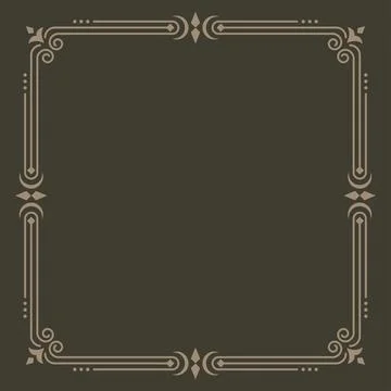 Simple line frame Border decorative vector Stock Illustration