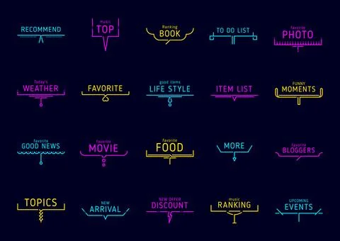 Simple line frame, border text decoration elements Stock Illustration